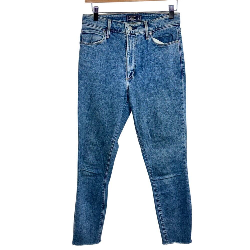 Abercrombie & Fitch Simone High Rise Ankle Blue Denim Jeans Women Size 27 4 Tall
